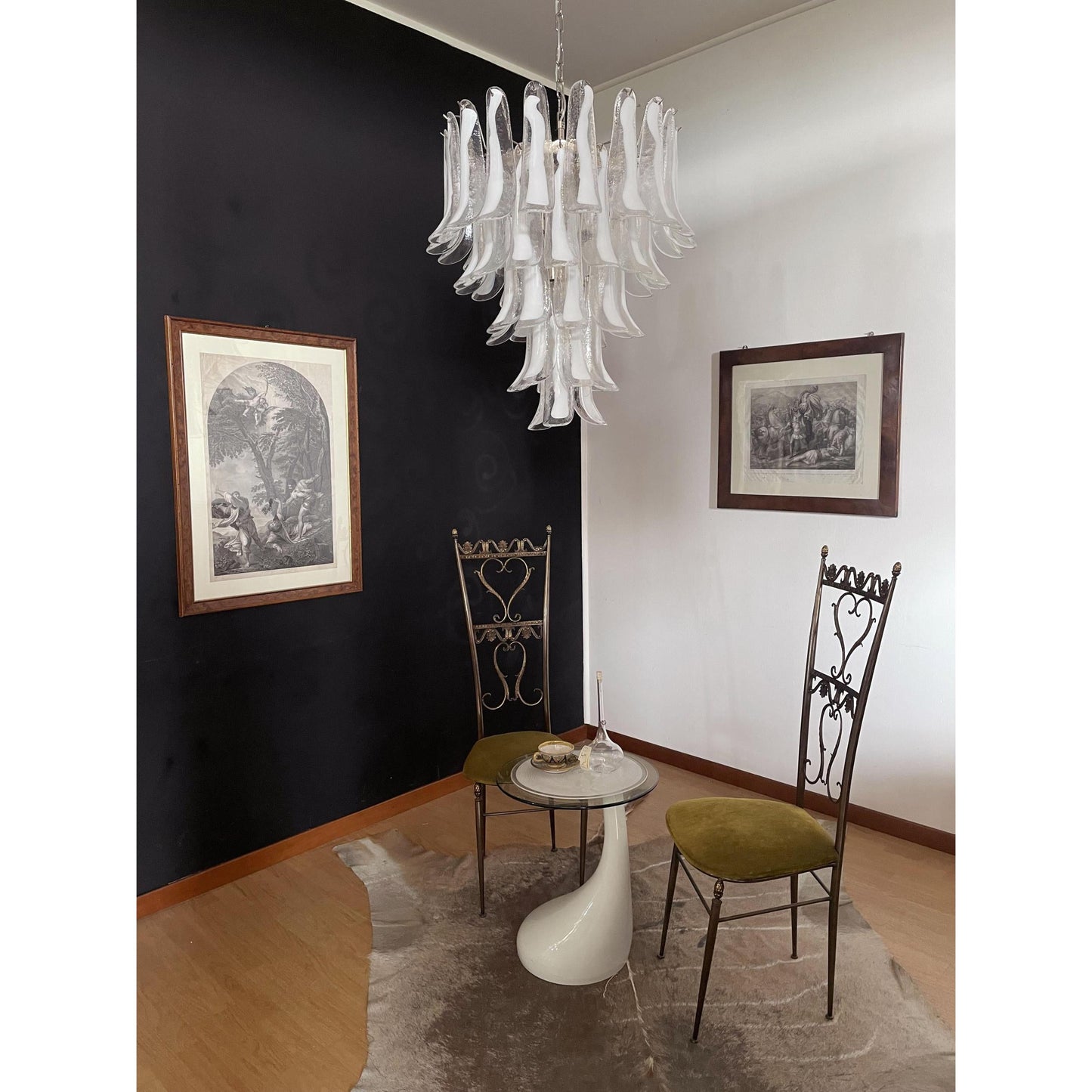 Murano Petal Chandelier - Handcrafted Italian Blown Glass Floral Pendant