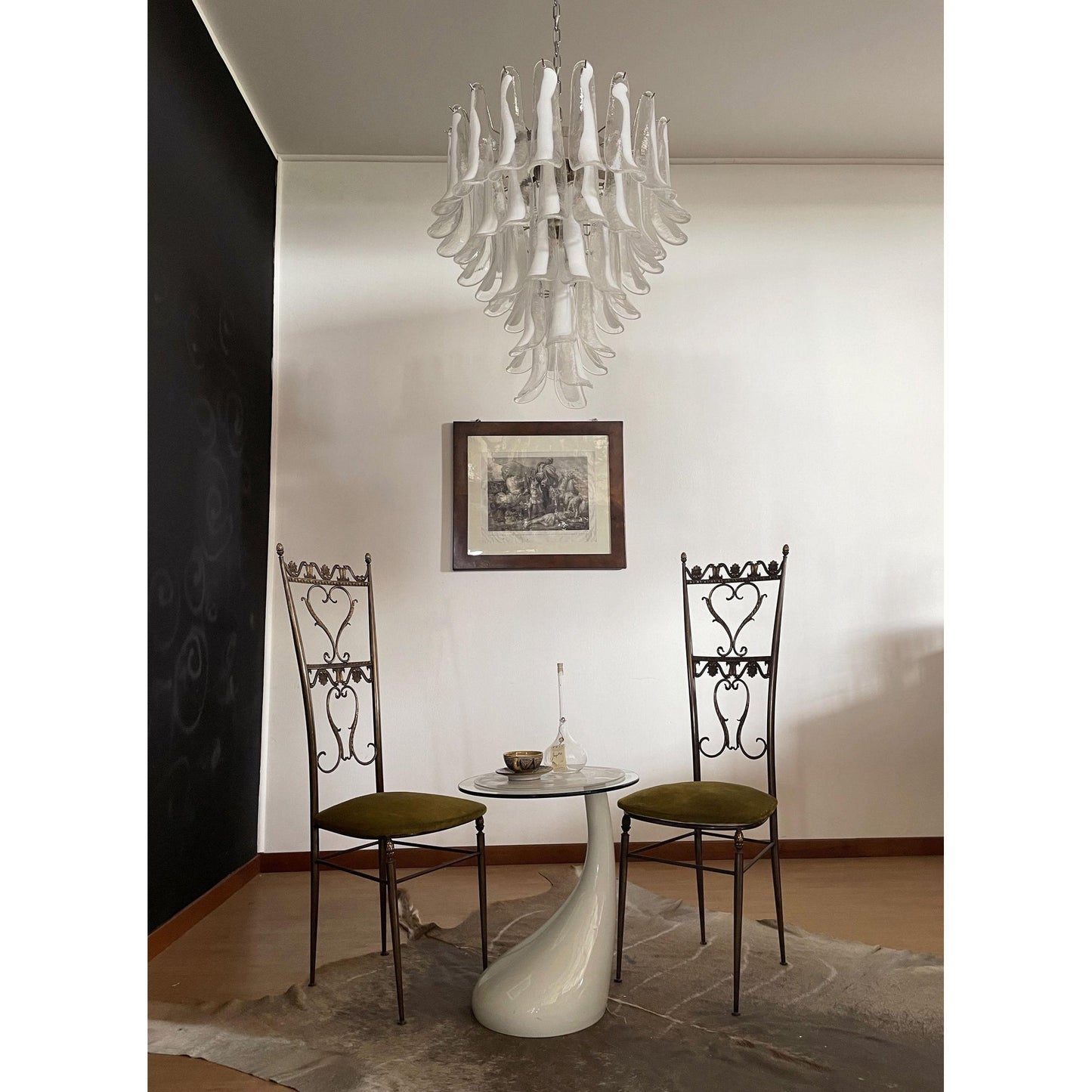 Murano Petal Chandelier - Handcrafted Italian Blown Glass Floral Pendant