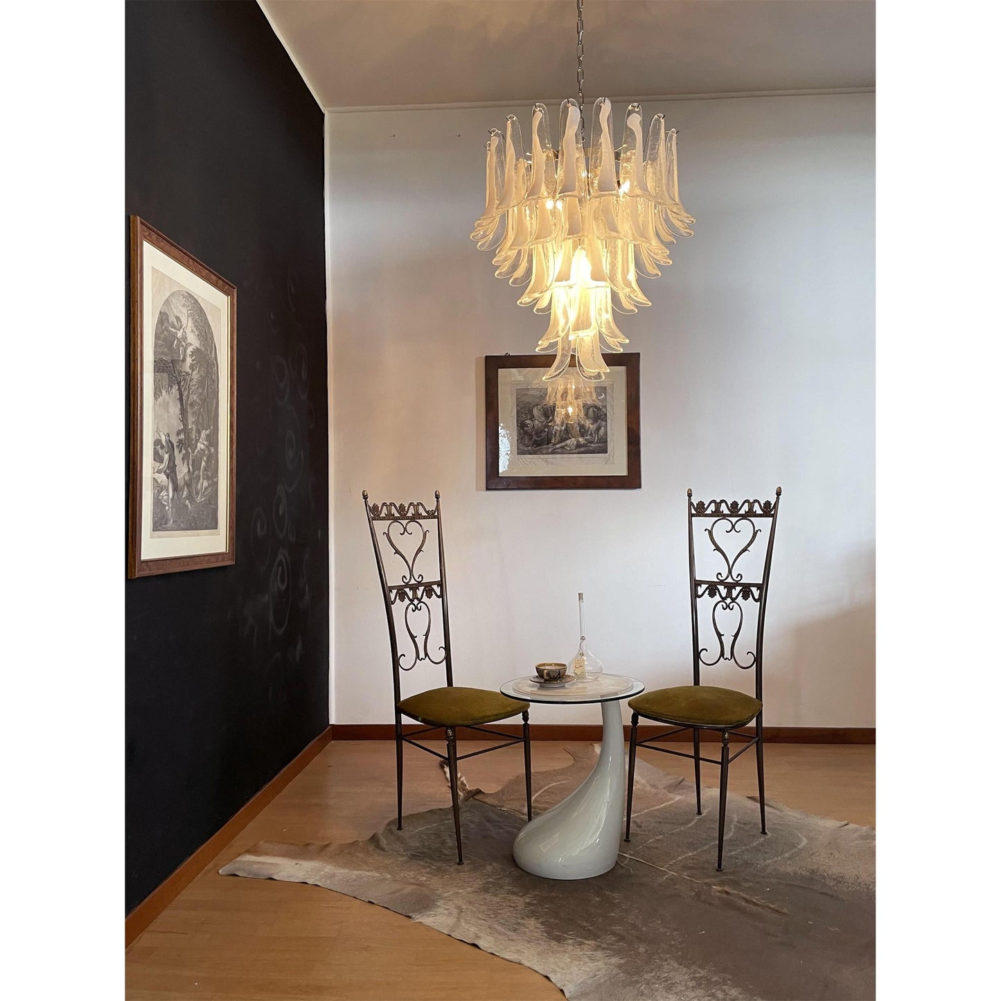 Murano Petal Chandelier - Handcrafted Italian Blown Glass Floral Pendant