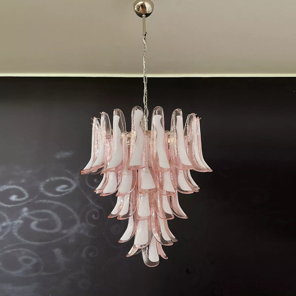 Murano Petal Chandelier - Handcrafted Italian Blown Glass Floral Pendant