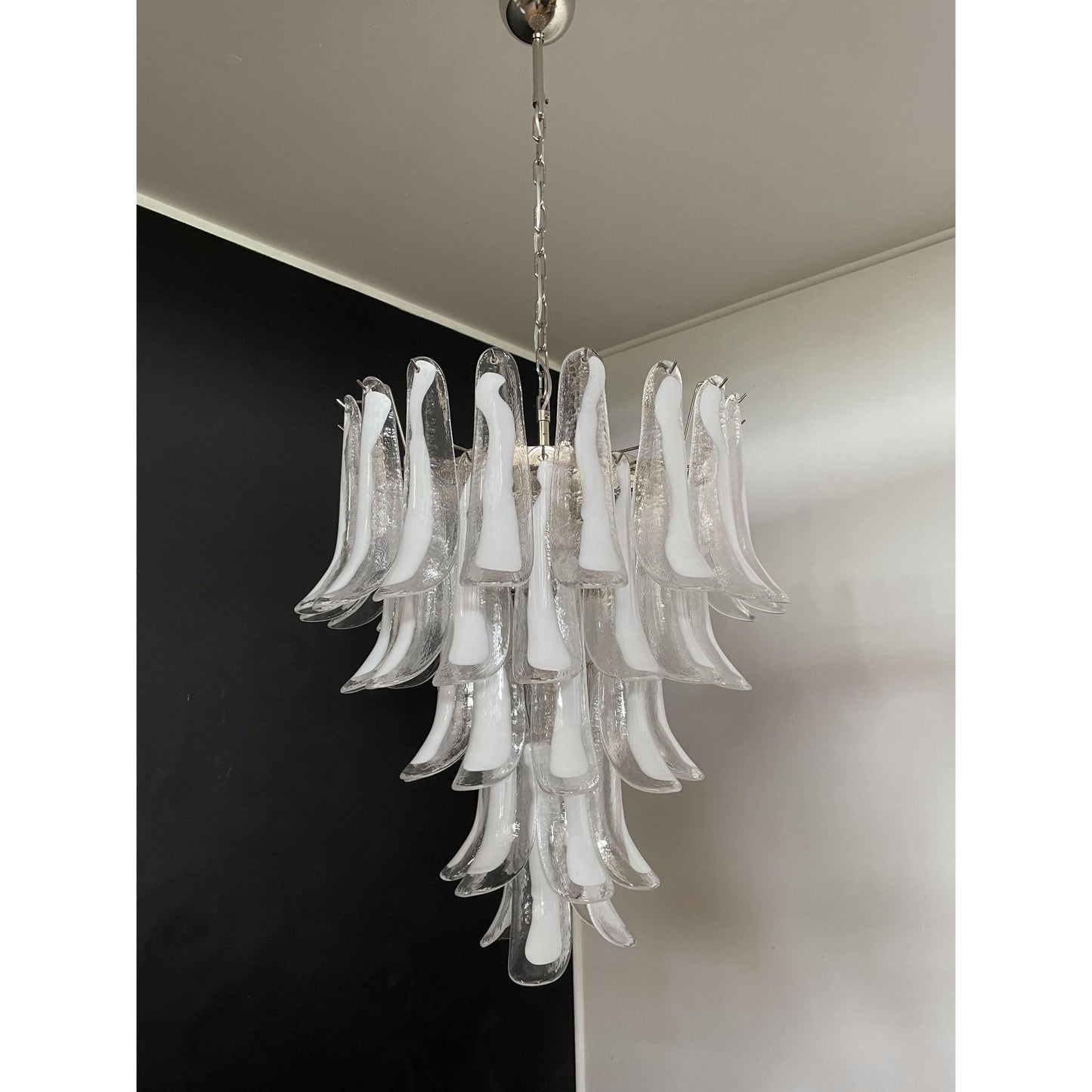Murano Petal Chandelier - Handcrafted Italian Blown Glass Floral Pendant
