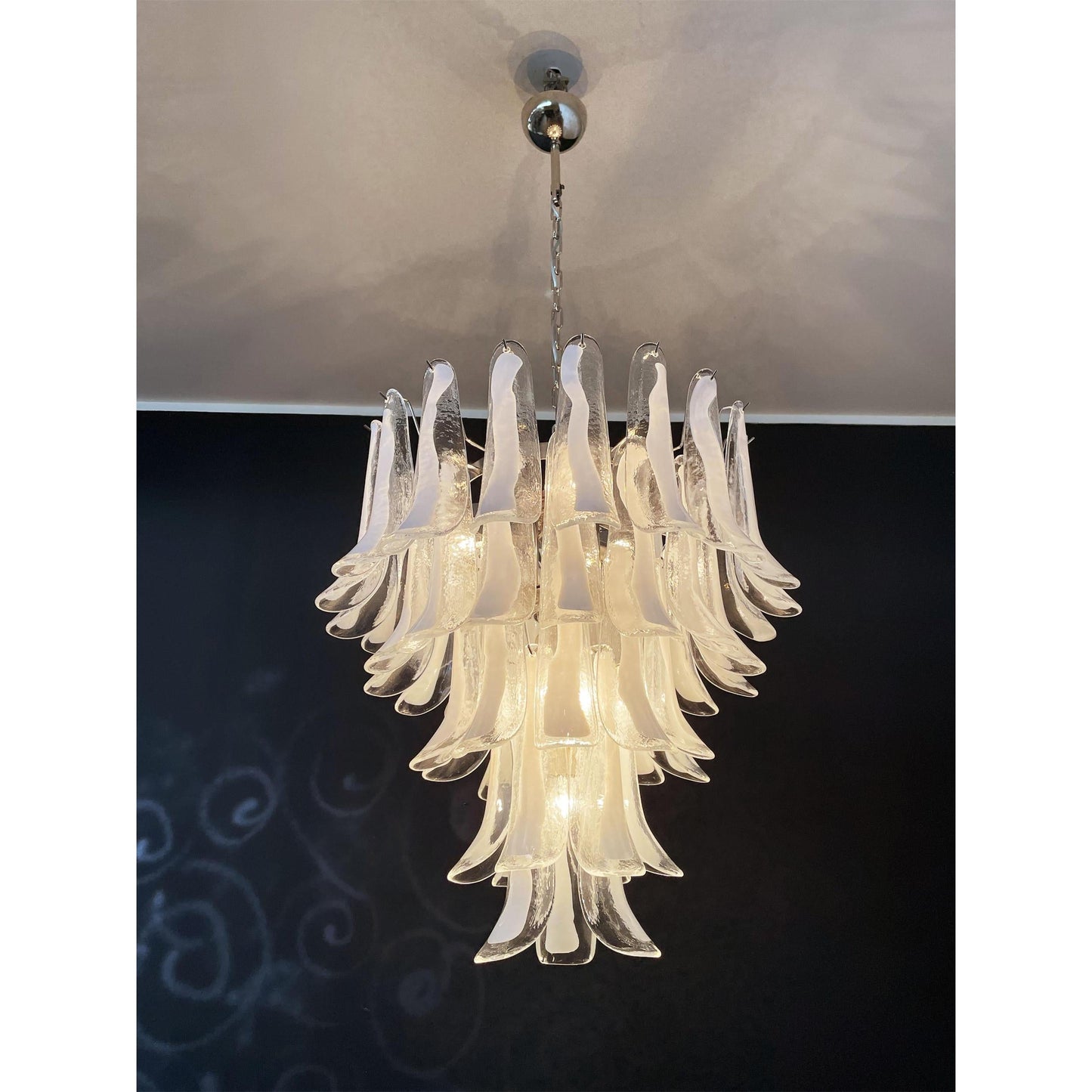 Murano Petal Chandelier - Handcrafted Italian Blown Glass Floral Pendant