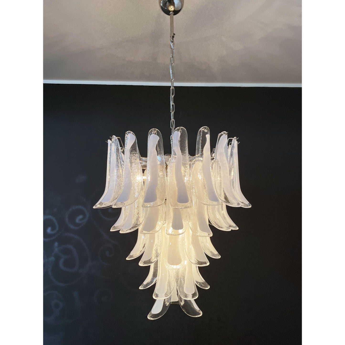 Murano Petal Chandelier - Handcrafted Italian Blown Glass Floral Pendant