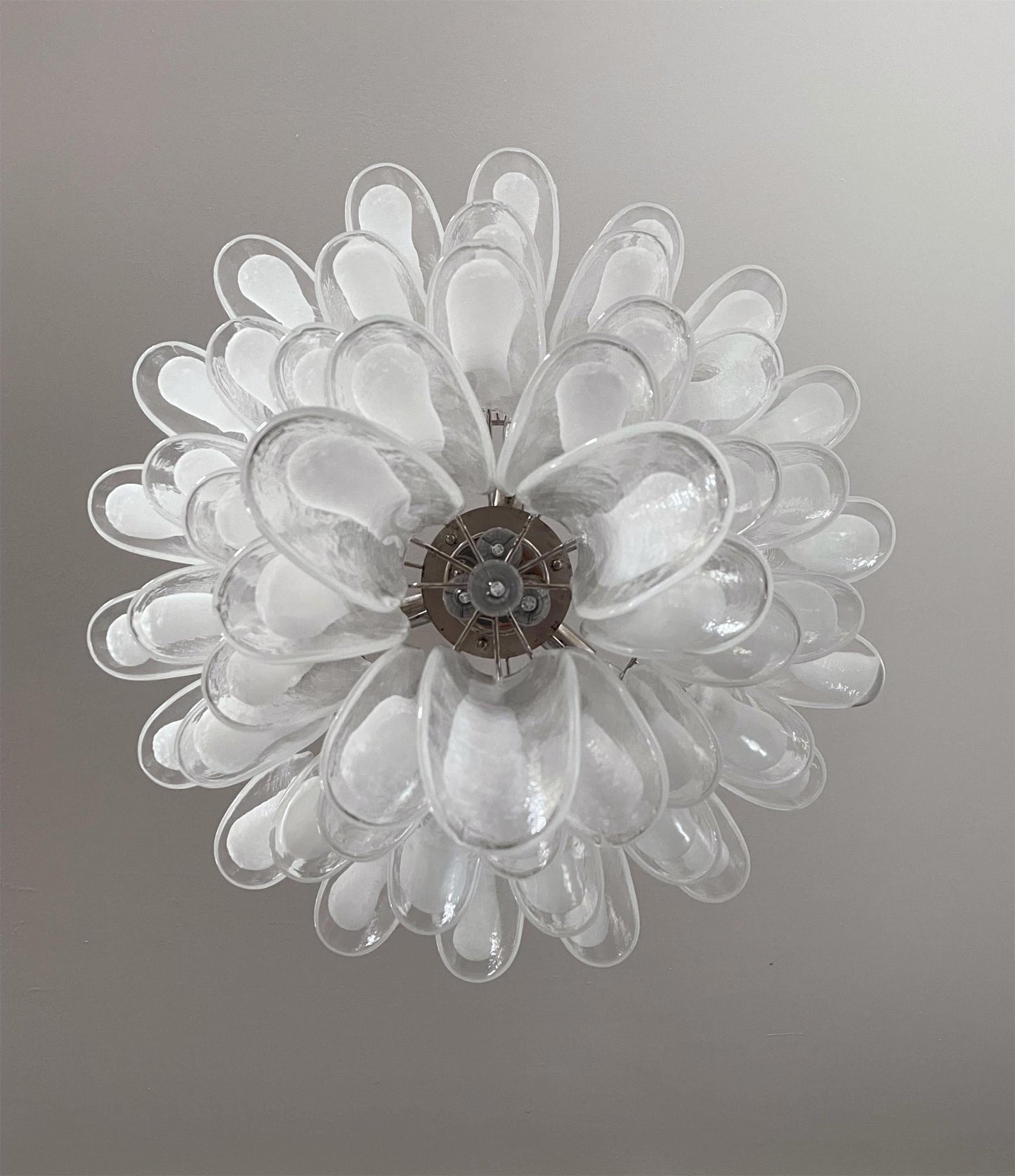 Murano Petal Chandelier - Handcrafted Italian Blown Glass Floral Pendant