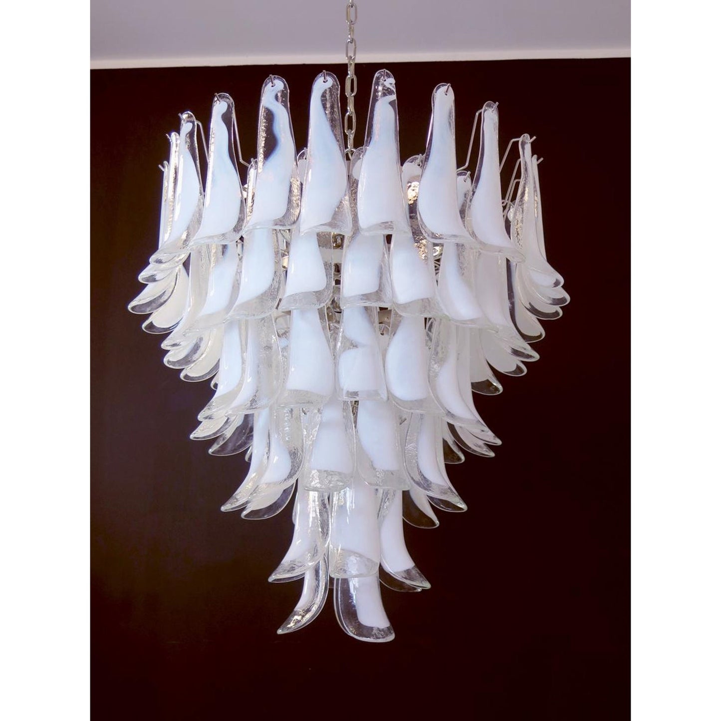 Murano Petal Chandelier - Handcrafted Italian Blown Glass Floral Pendant