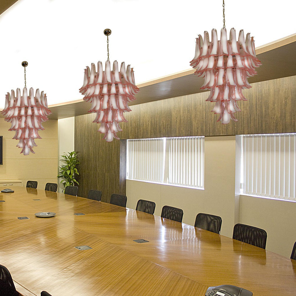 Murano Petal Chandelier - Handcrafted Italian Blown Glass Floral Pendant