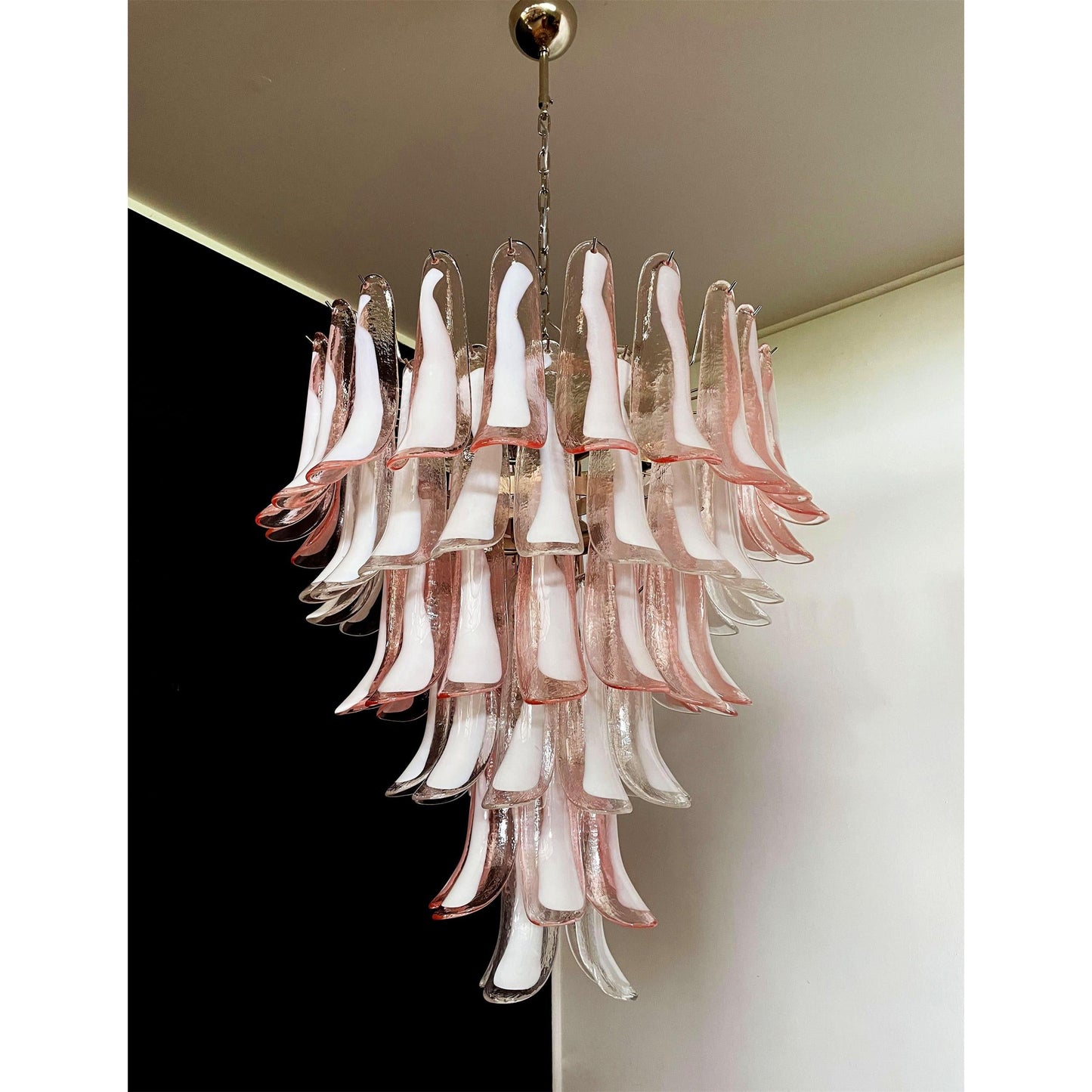Murano Petal Chandelier - Handcrafted Italian Blown Glass Floral Pendant