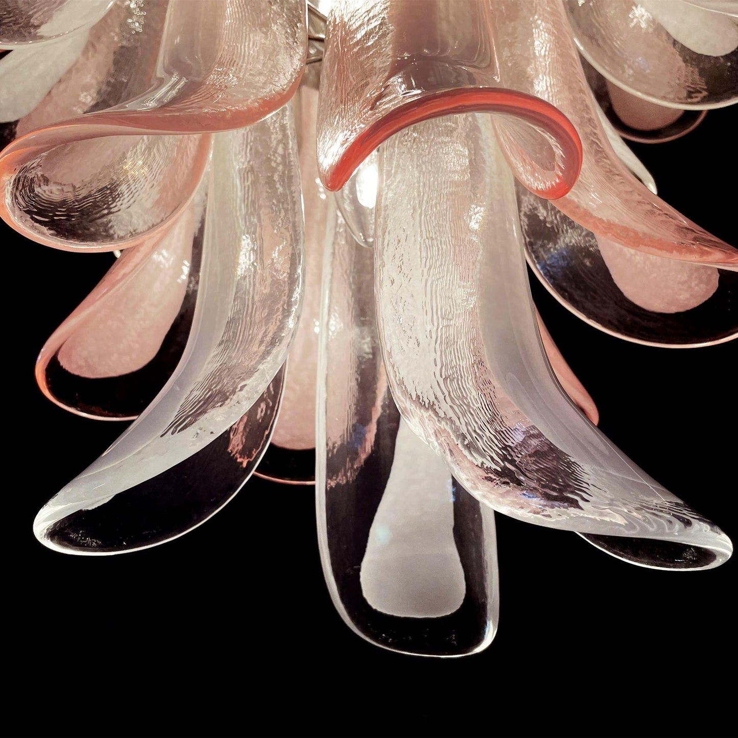 Murano Petal Chandelier - Handcrafted Italian Blown Glass Floral Pendant