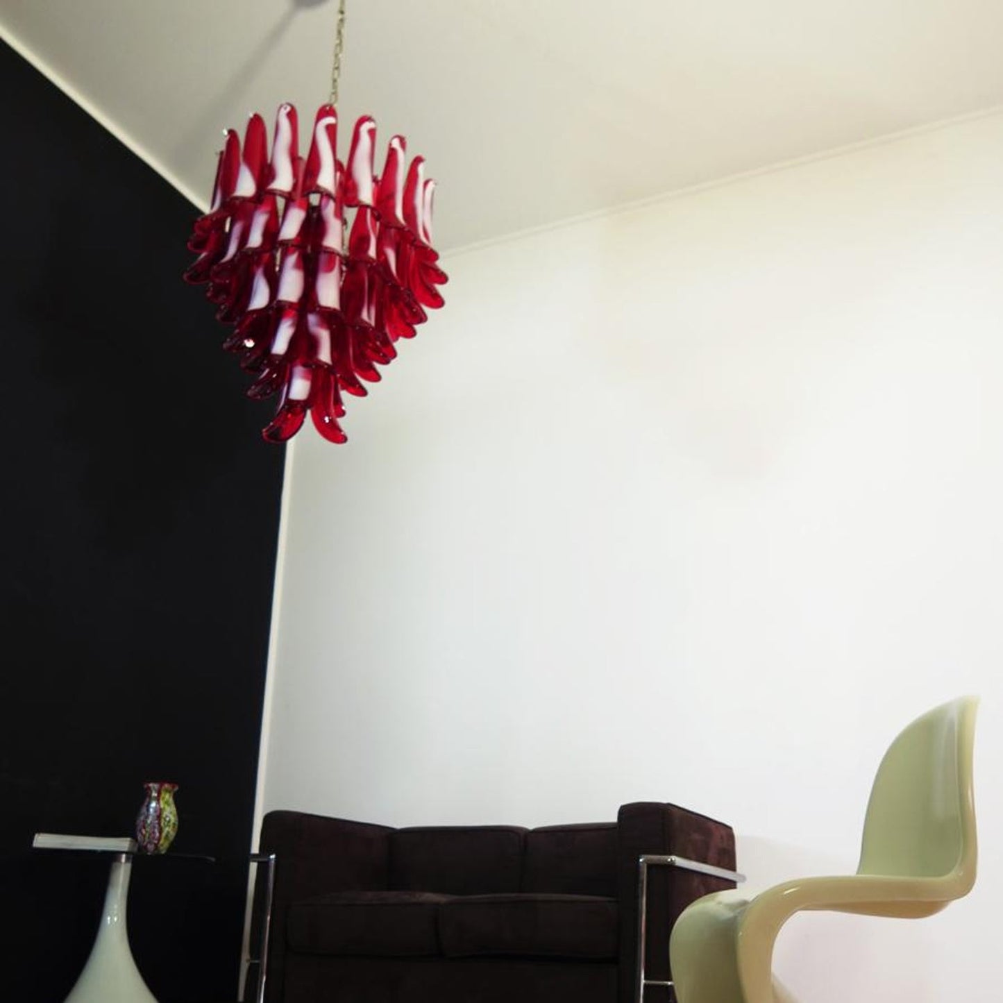 Murano Petal Chandelier - Handcrafted Italian Blown Glass Floral Pendant