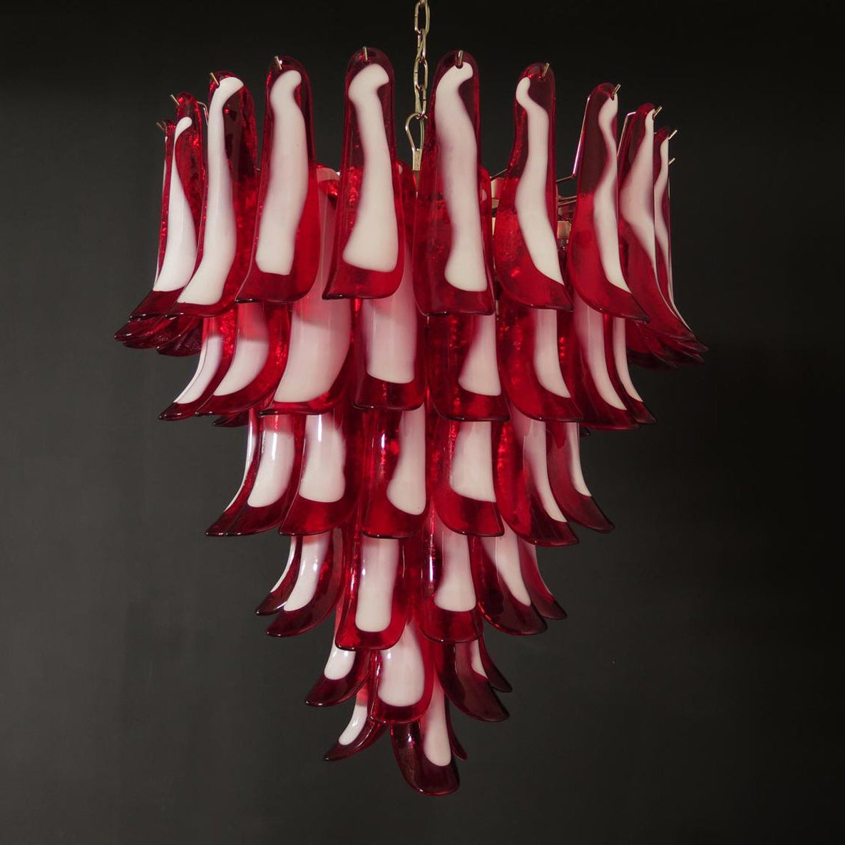 Murano Petal Chandelier - Handcrafted Italian Blown Glass Floral Pendant