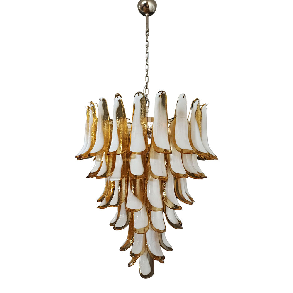 Murano Petal Chandelier - Handcrafted Italian Blown Glass Floral Pendant