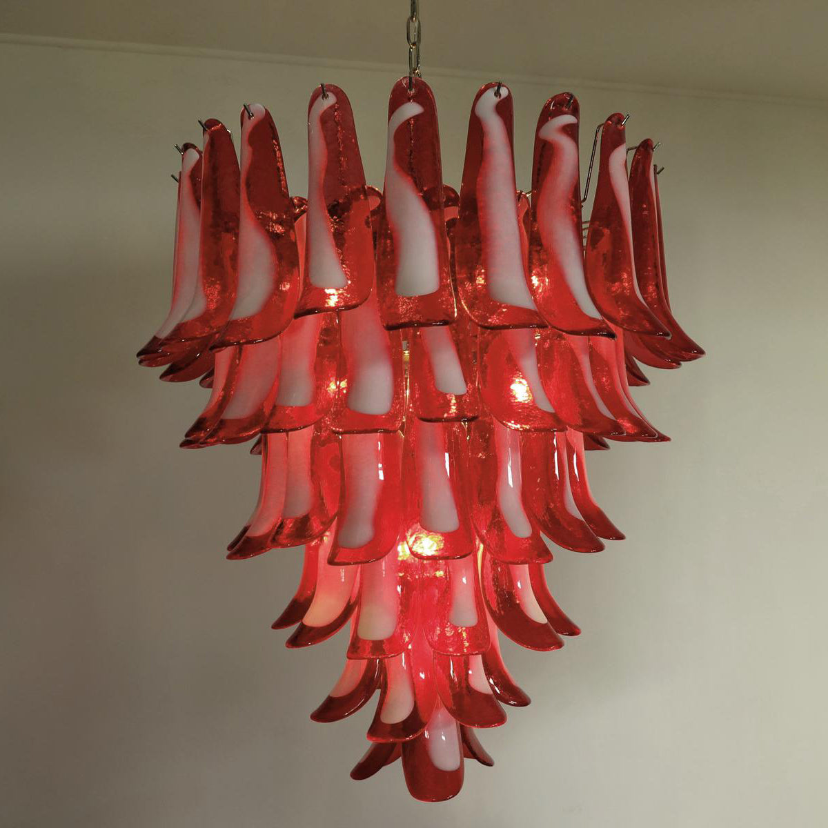 Murano Petal Chandelier - Handcrafted Italian Blown Glass Floral Pendant