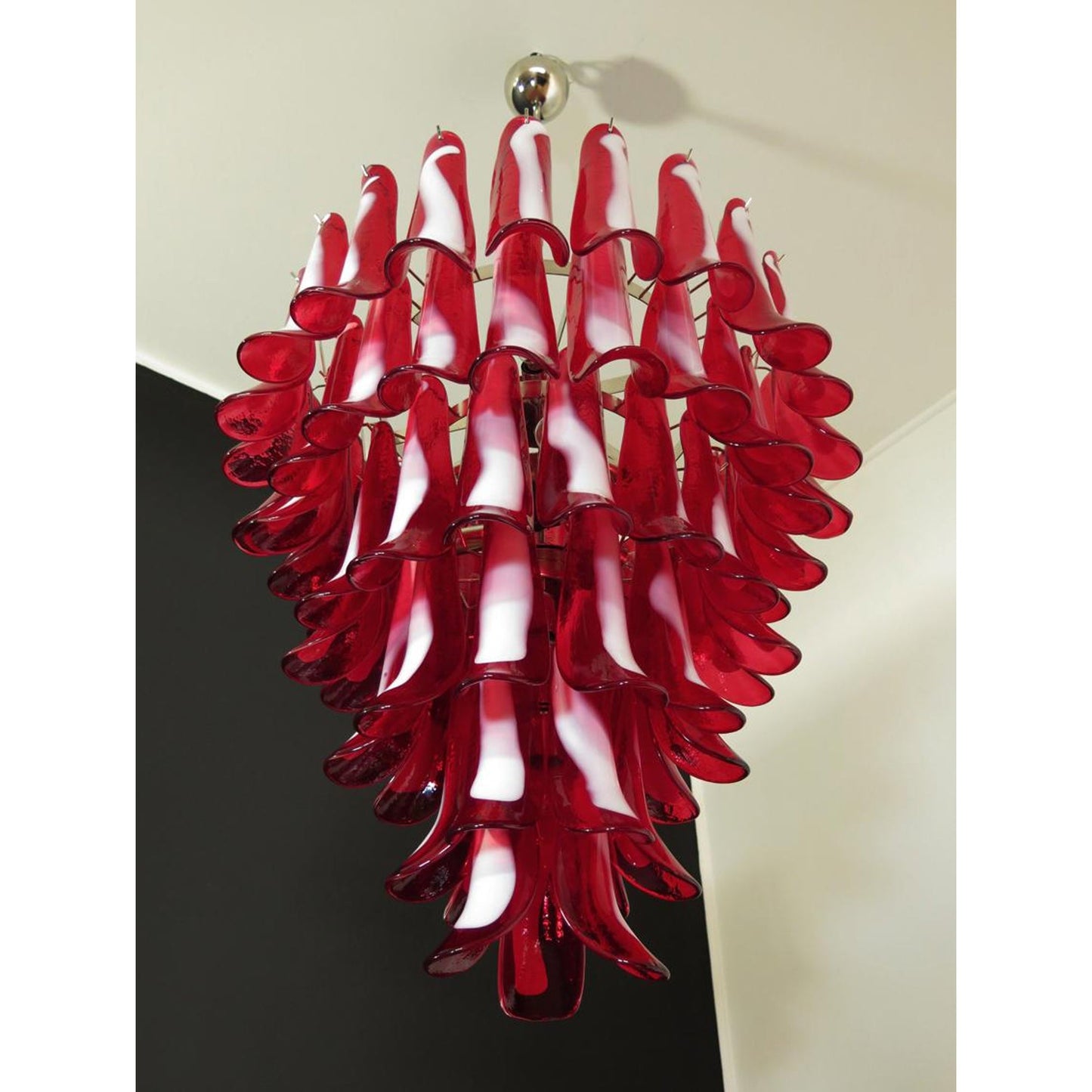 Murano Petal Chandelier - Handcrafted Italian Blown Glass Floral Pendant
