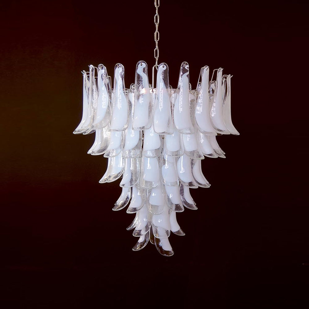 Murano Petal Chandelier - Handcrafted Italian Blown Glass Floral Pendant