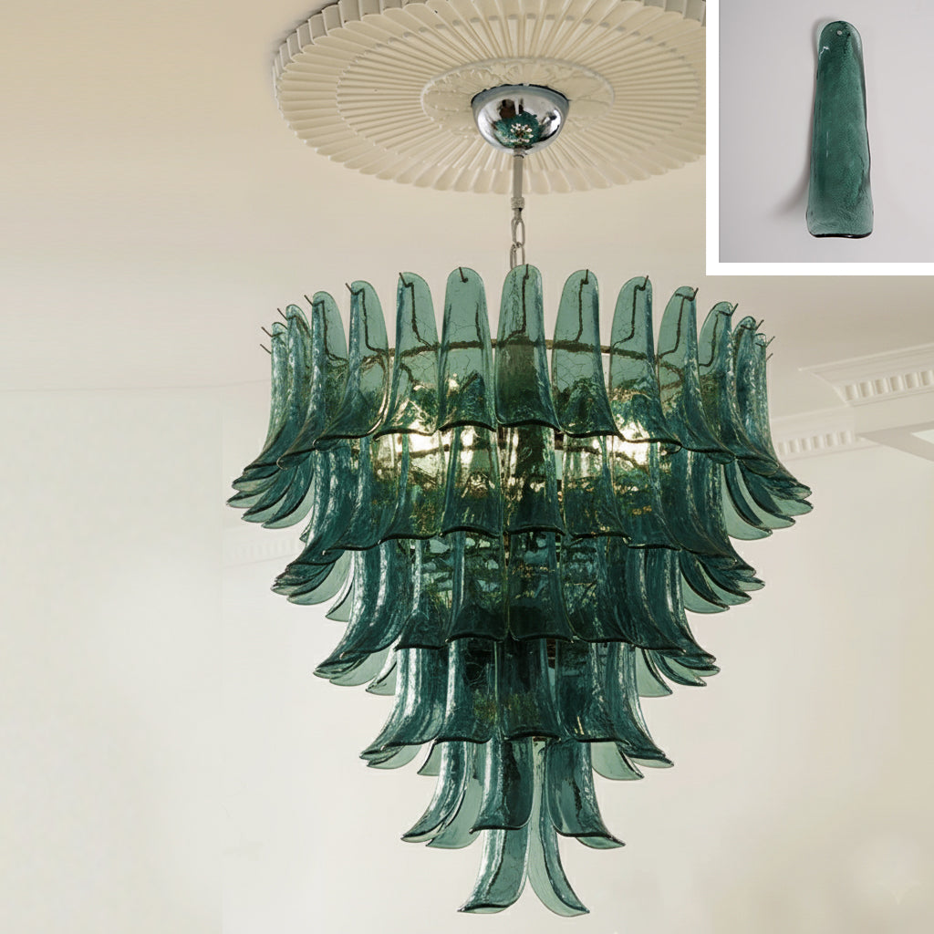 Murano Chandelier - Handcrafted Tiered Glass Art Pendant | Luxury Italian-Style Lighting