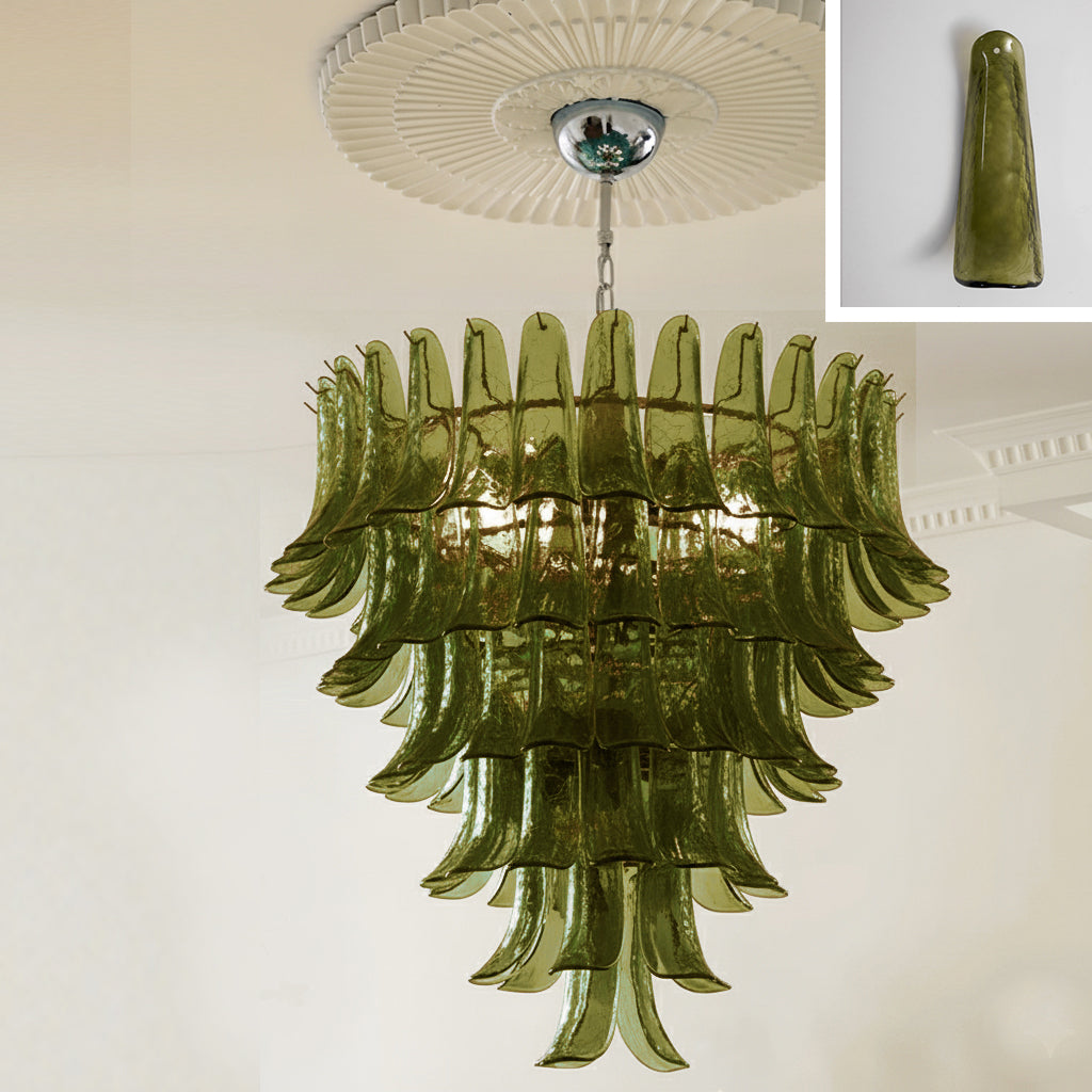 Murano Chandelier - Handcrafted Tiered Glass Art Pendant | Luxury Italian-Style Lighting