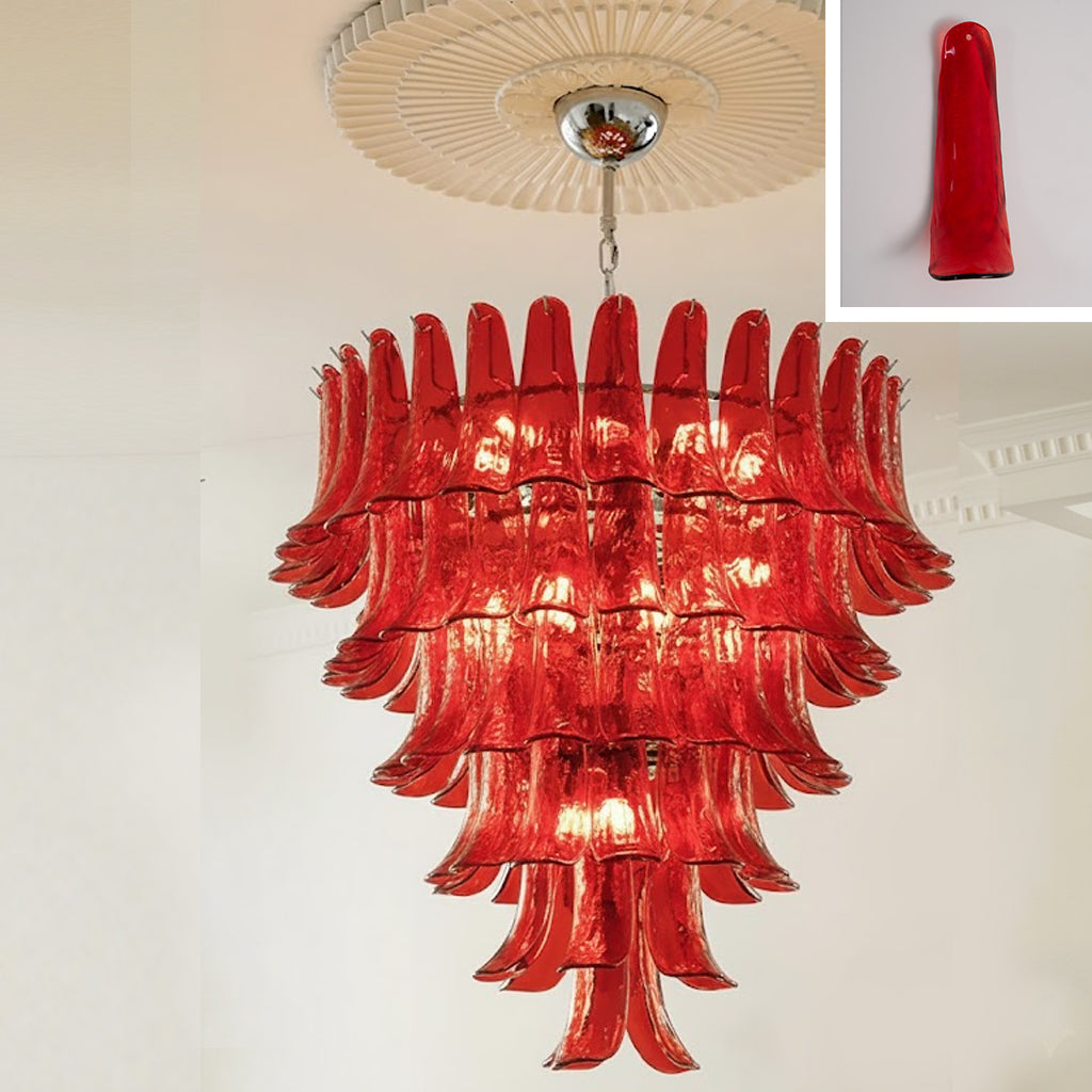 Murano Chandelier - Handcrafted Tiered Glass Art Pendant | Luxury Italian-Style Lighting