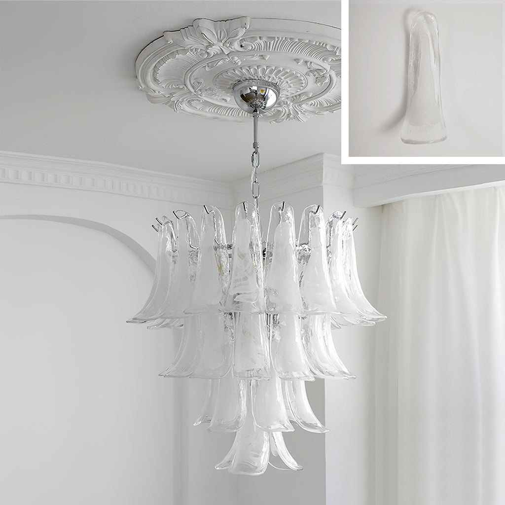 Murano Chandelier - Handcrafted Tiered Glass Art Pendant | Luxury Italian-Style Lighting