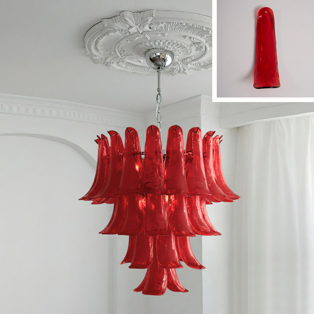Murano Chandelier - Handcrafted Tiered Glass Art Pendant | Luxury Italian-Style Lighting