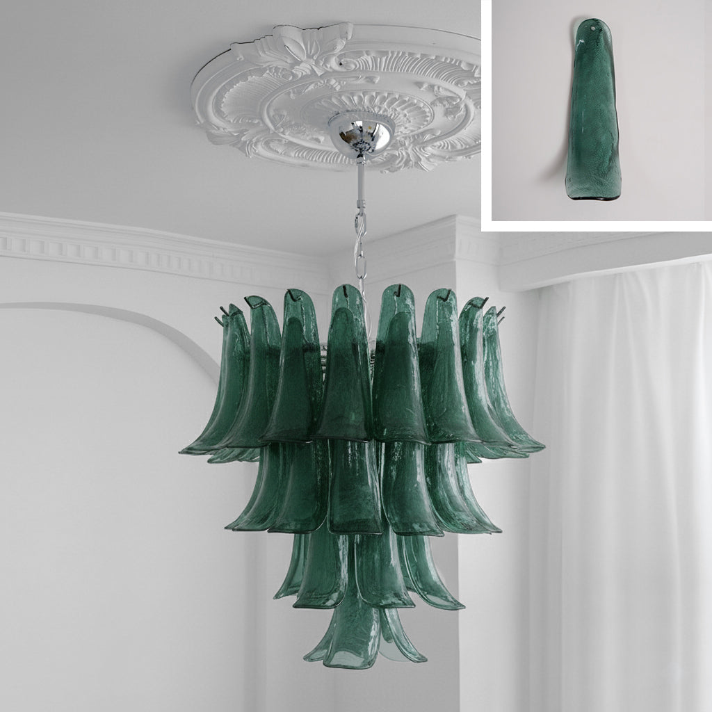 Murano Chandelier - Handcrafted Tiered Glass Art Pendant | Luxury Italian-Style Lighting