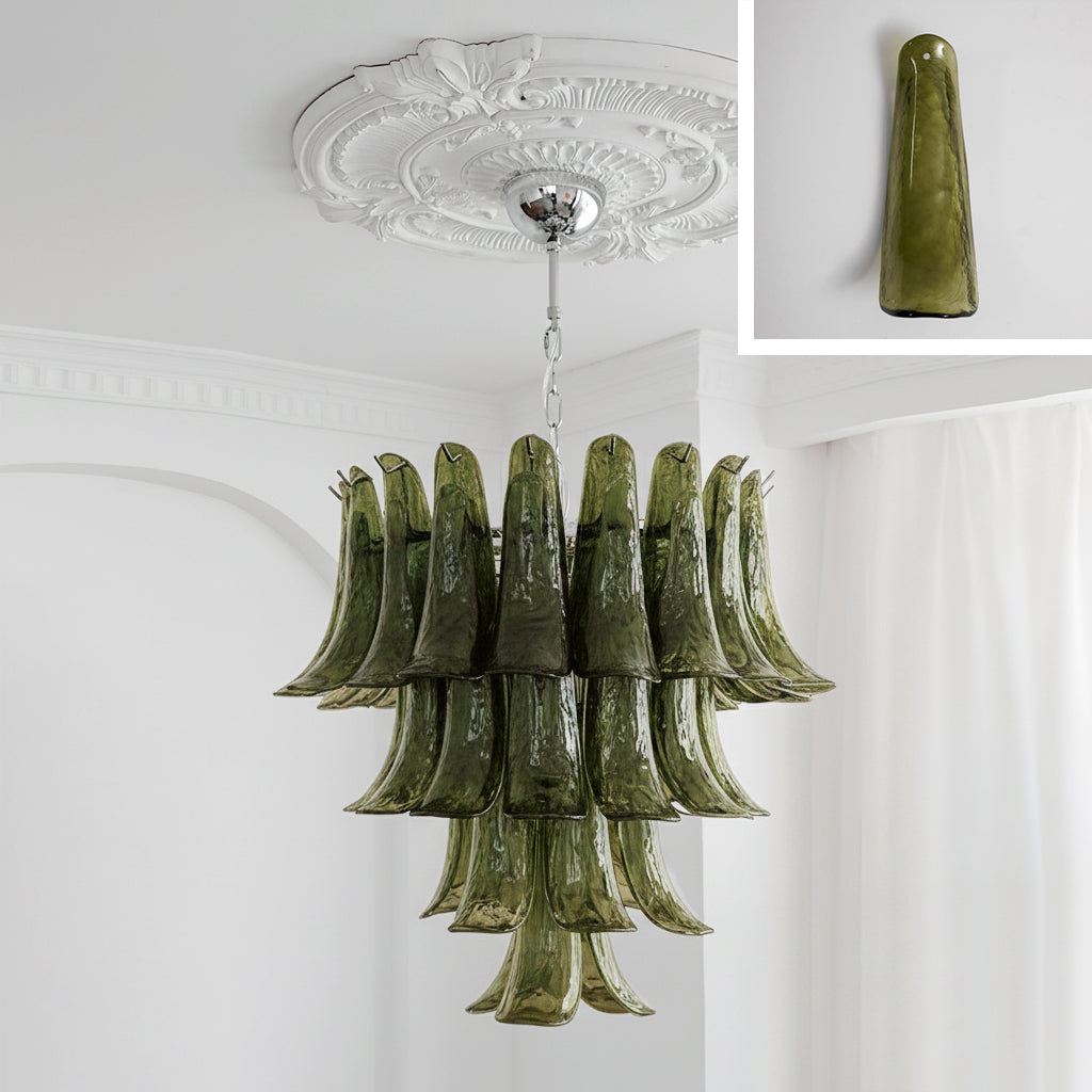 Murano Chandelier - Handcrafted Tiered Glass Art Pendant | Luxury Italian-Style Lighting