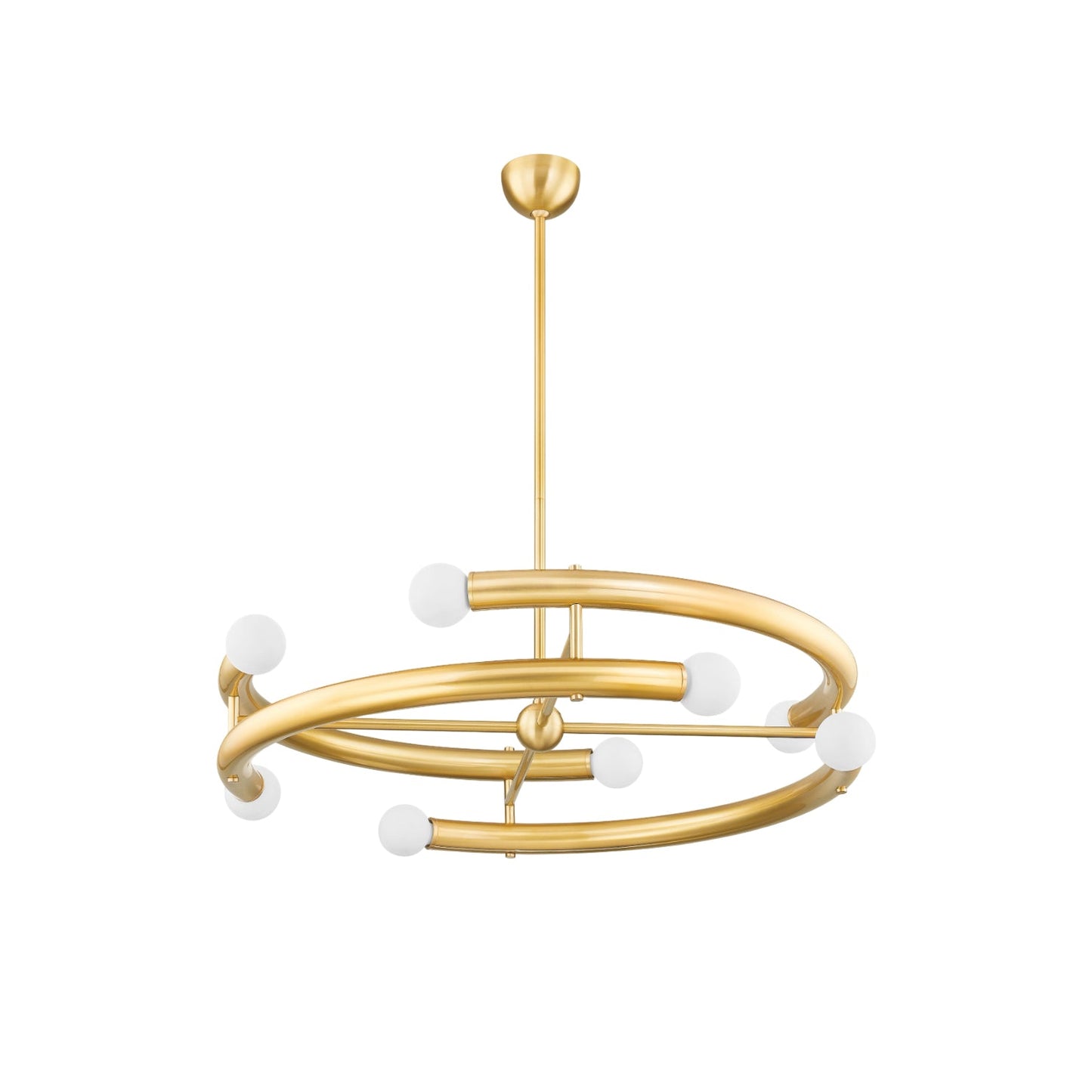 Murcia Chandelier - Deconstructed Ring Chandelier in Aged Brass | Modern Orbit Pendant
