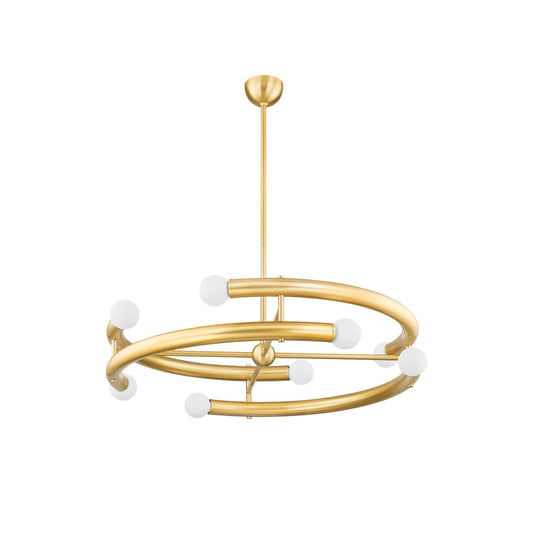 Murcia Chandelier - Deconstructed Ring Chandelier in Aged Brass | Modern Orbit Pendant