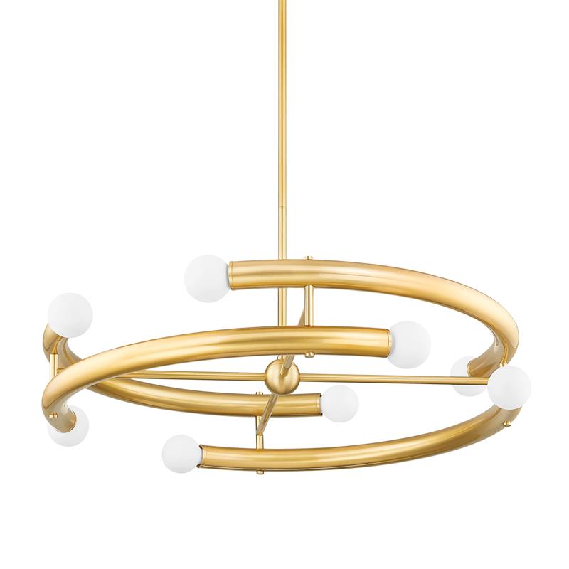 Murcia Chandelier - Deconstructed Ring Chandelier in Aged Brass | Modern Orbit Pendant