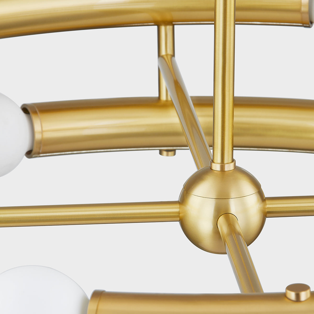 Murcia Chandelier - Deconstructed Ring Chandelier in Aged Brass | Modern Orbit Pendant
