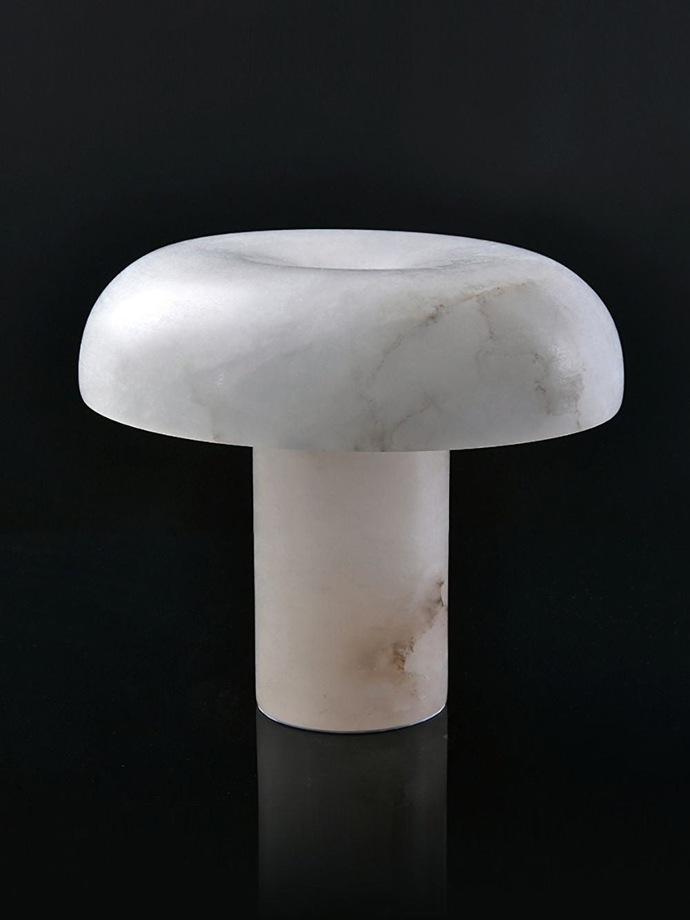 Mushroom Type Alabaster Table Lamp - Spanish Cloud Stone & Brass Desk Light | Modern Organic