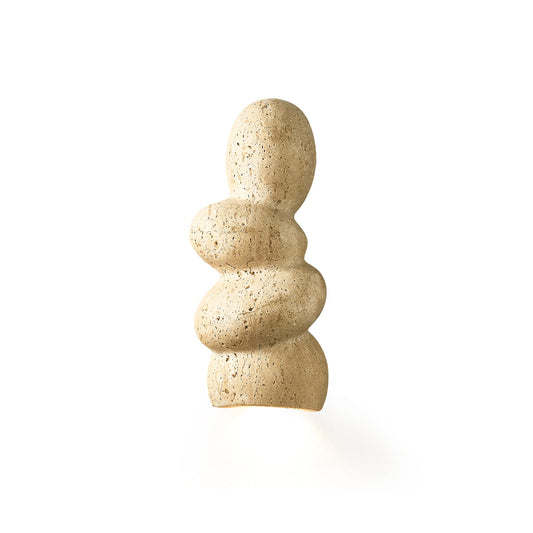 Mya Travertine Wall Lamp - Sculptural Natural Stone Sconce | Modern Organic Art Lighting