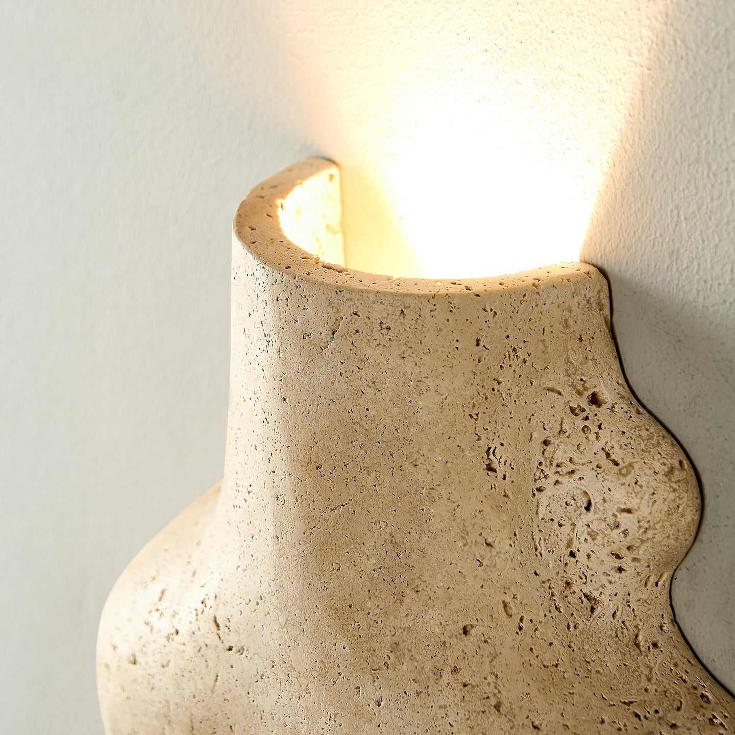 Mya Travertine Wall Lamp - Sculptural Natural Stone Sconce | Modern Organic Art Lighting