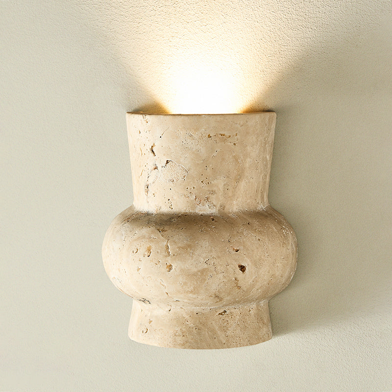 Mya Travertine Wall Lamp - Sculptural Natural Stone Sconce | Modern Organic Art Lighting