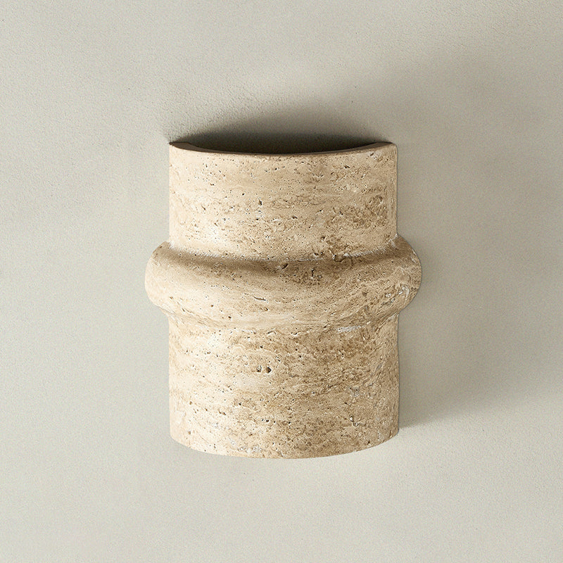 Mya Travertine Wall Lamp - Sculptural Natural Stone Sconce | Modern Organic Art Lighting