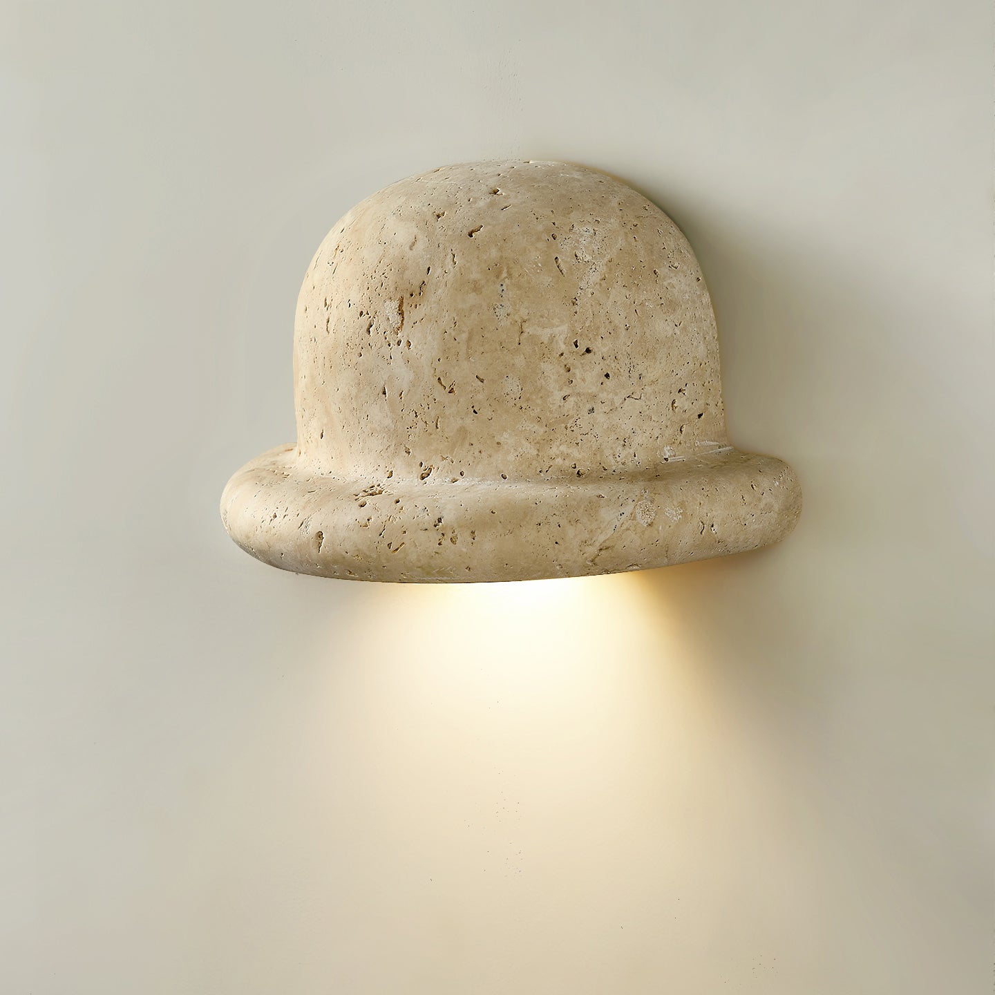 Mya Travertine Wall Lamp - Sculptural Natural Stone Sconce | Modern Organic Art Lighting