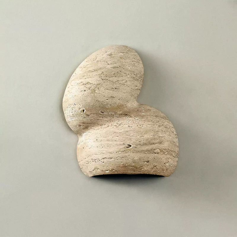 Mya Travertine Wall Lamp - Sculptural Natural Stone Sconce | Modern Organic Art Lighting