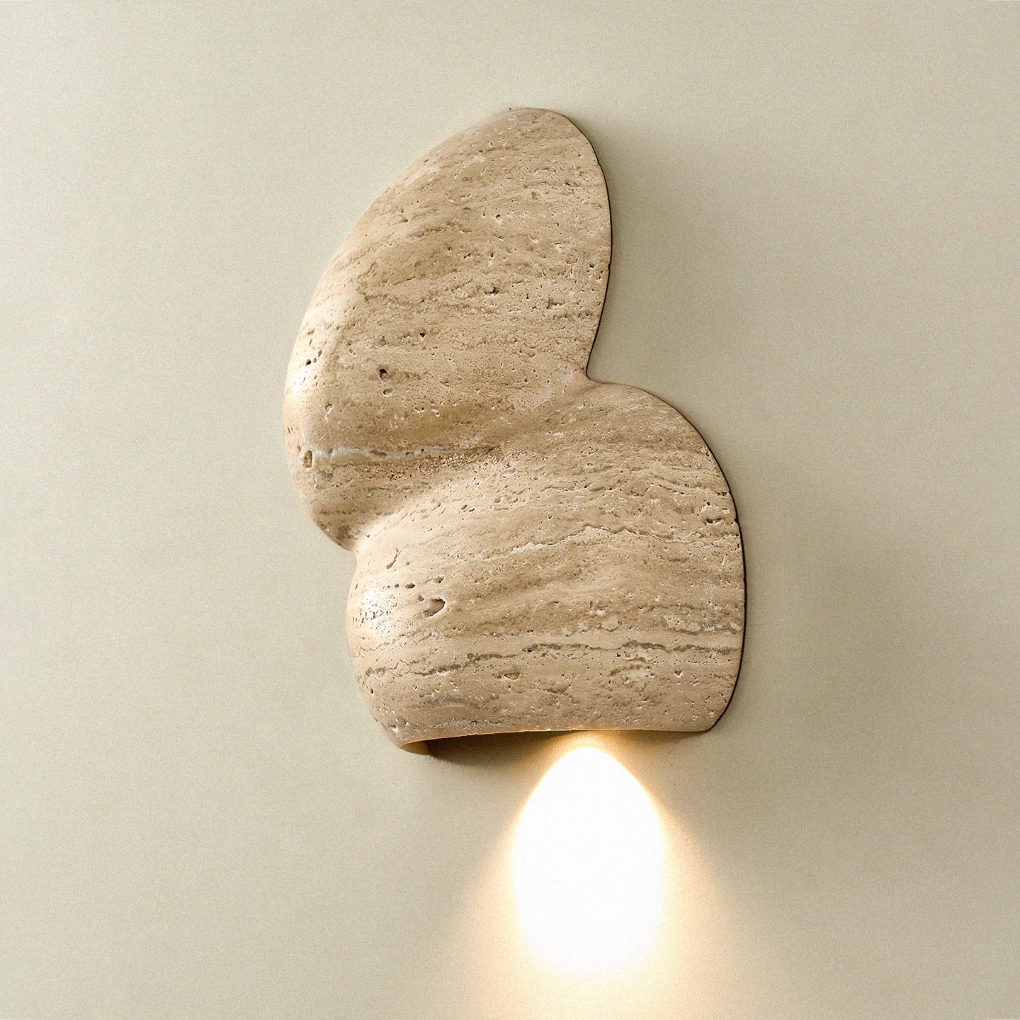 Mya Travertine Wall Lamp - Sculptural Natural Stone Sconce | Modern Organic Art Lighting