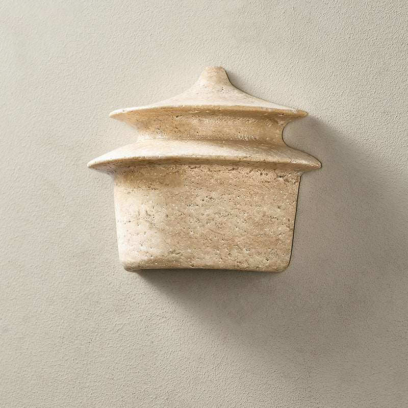 Mya Travertine Wall Lamp - Sculptural Natural Stone Sconce | Modern Organic Art Lighting