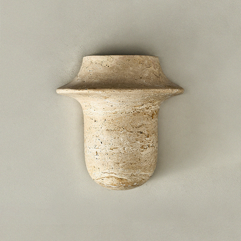 Mya Travertine Wall Lamp - Sculptural Natural Stone Sconce | Modern Organic Art Lighting