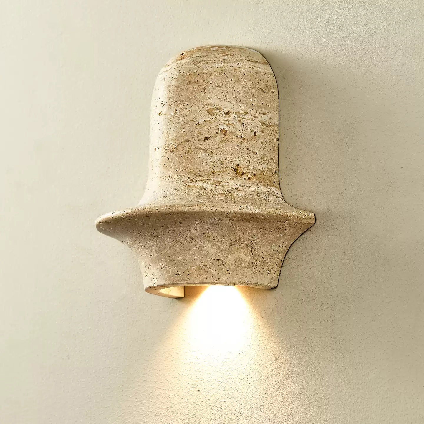 Mya Travertine Wall Lamp - Sculptural Natural Stone Sconce | Modern Organic Art Lighting