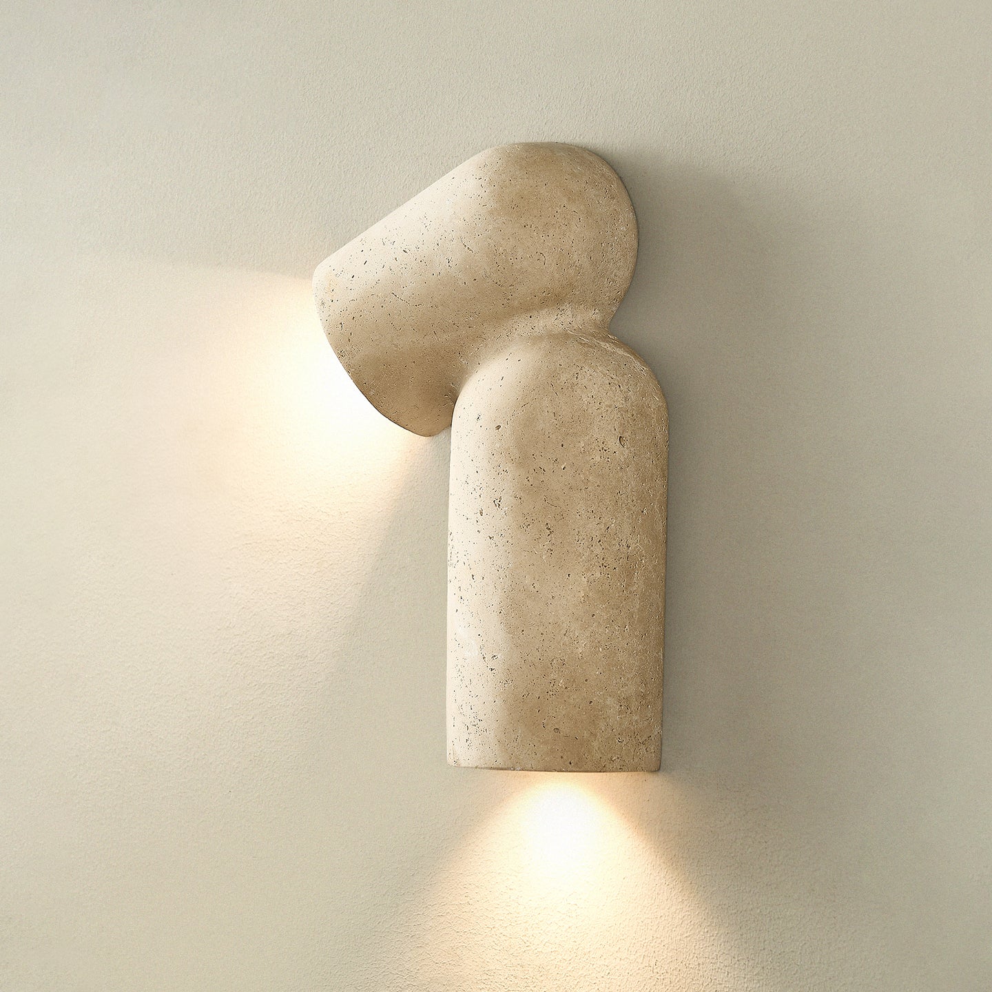 Mya Travertine Wall Lamp - Sculptural Natural Stone Sconce | Modern Organic Art Lighting