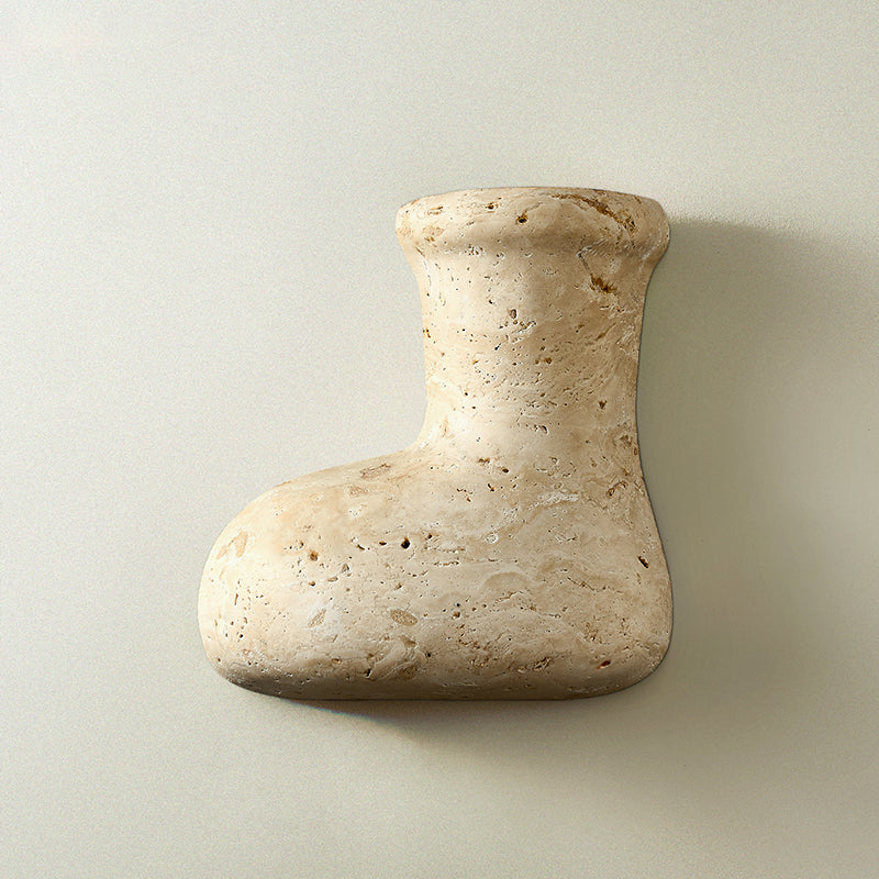 Mya Travertine Wall Lamp - Sculptural Natural Stone Sconce | Modern Organic Art Lighting