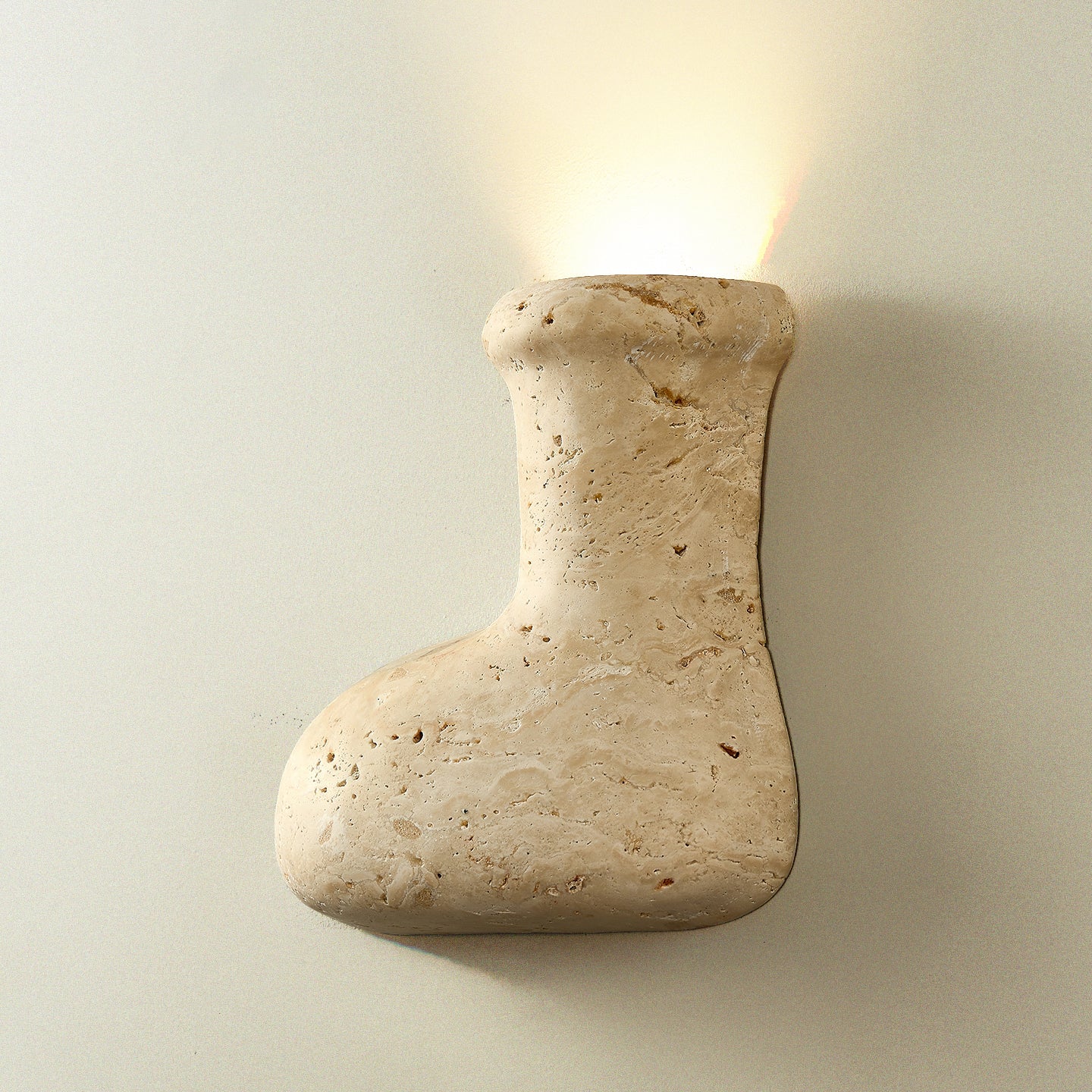 Mya Travertine Wall Lamp - Sculptural Natural Stone Sconce | Modern Organic Art Lighting