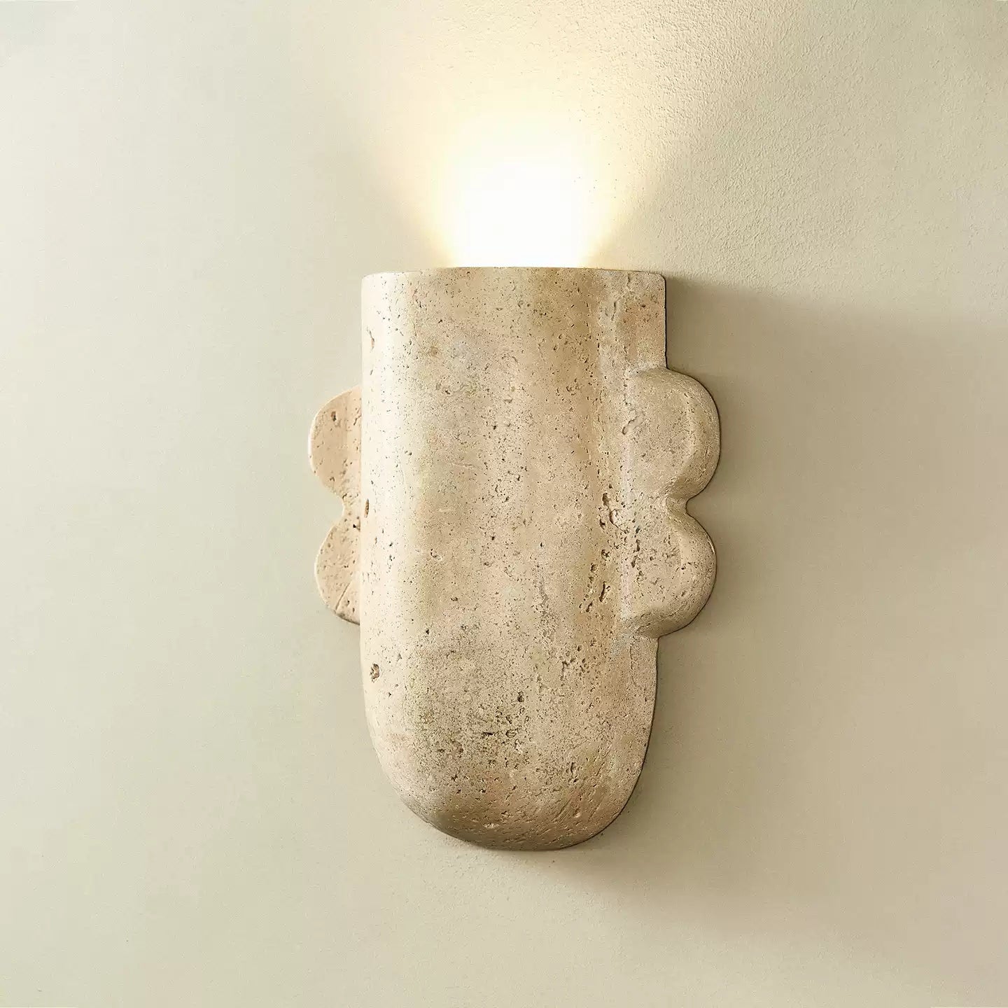 Mya Travertine Wall Lamp - Sculptural Natural Stone Sconce | Modern Organic Art Lighting
