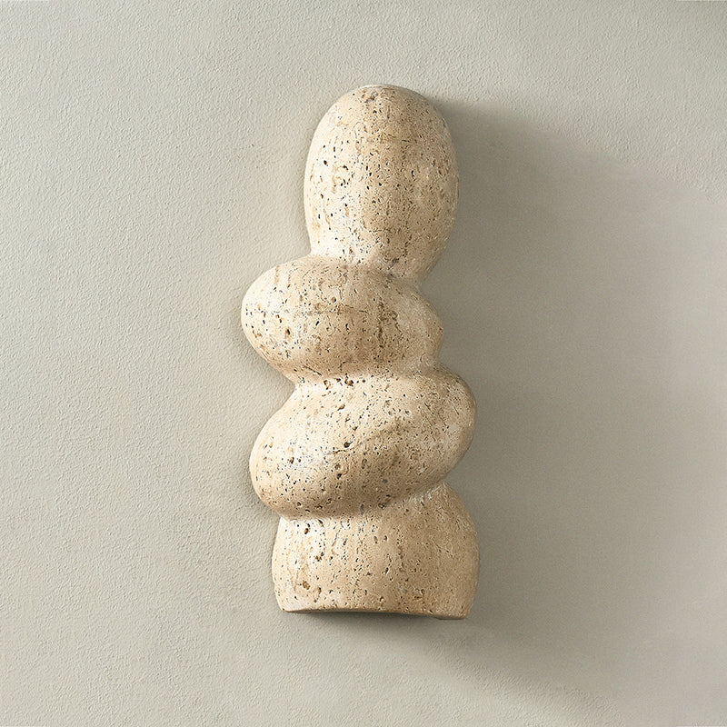Mya Travertine Wall Lamp - Sculptural Natural Stone Sconce | Modern Organic Art Lighting