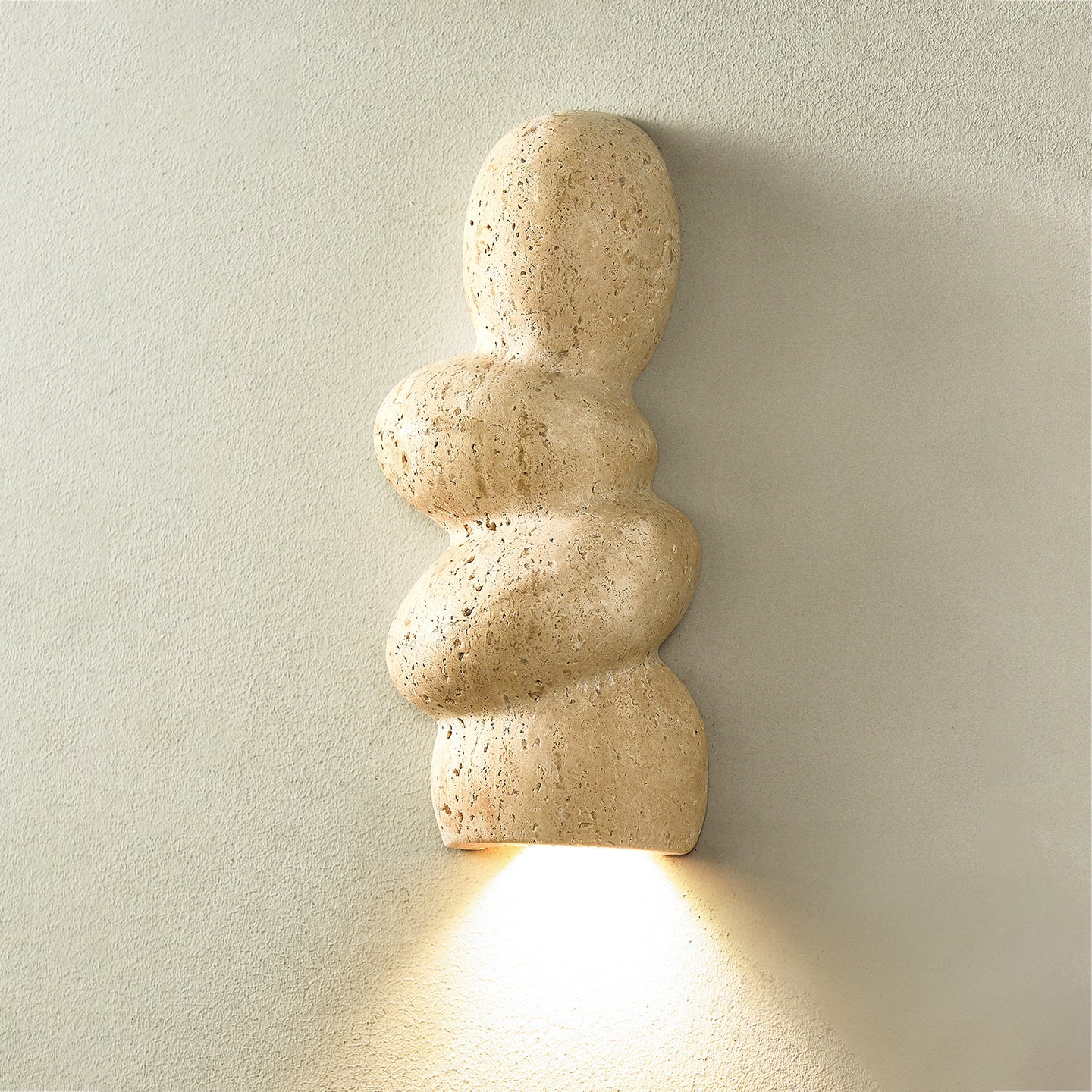 Mya Travertine Wall Lamp - Sculptural Natural Stone Sconce | Modern Organic Art Lighting