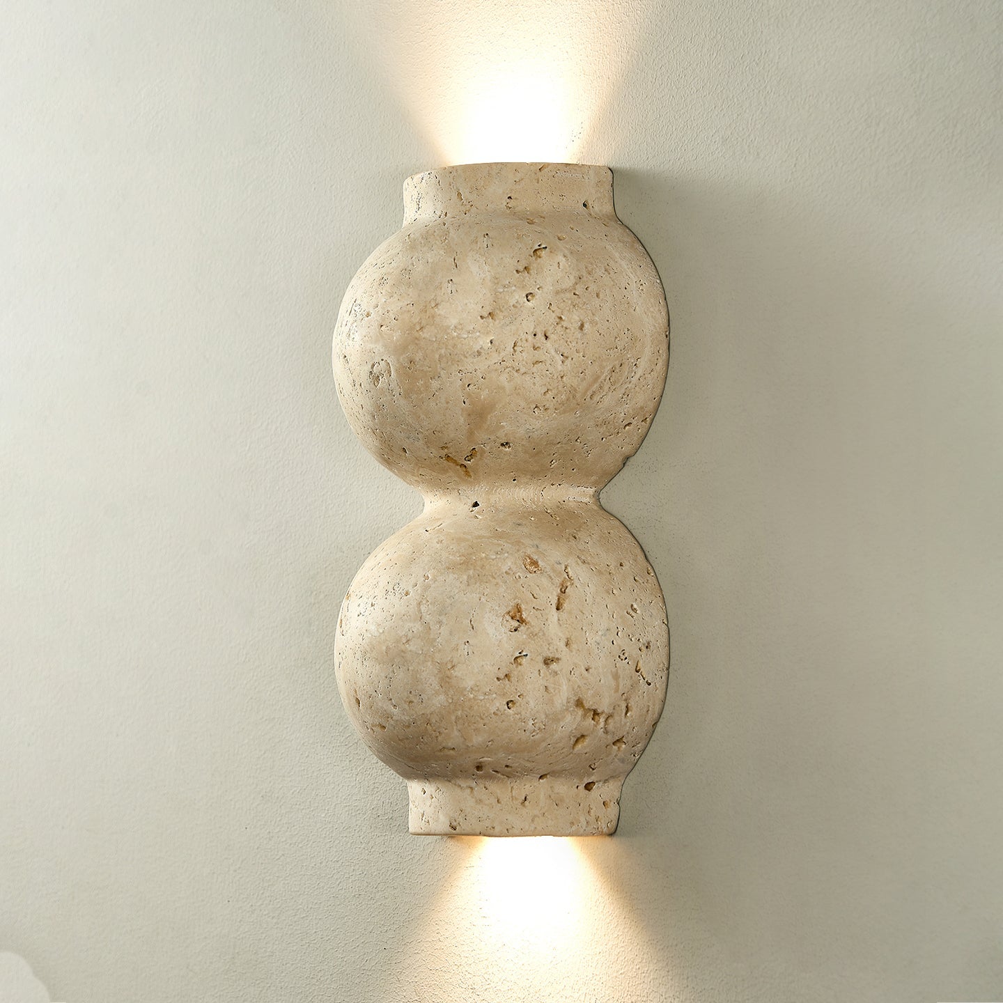 Mya Travertine Wall Lamp - Sculptural Natural Stone Sconce | Modern Organic Art Lighting