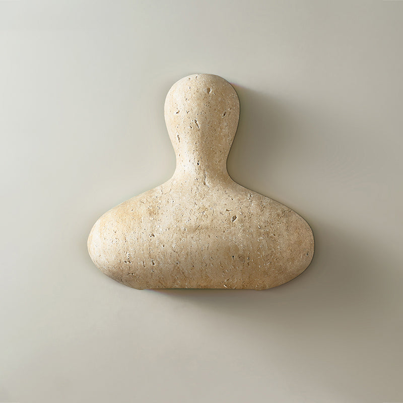 Mya Travertine Wall Lamp - Sculptural Natural Stone Sconce | Modern Organic Art Lighting