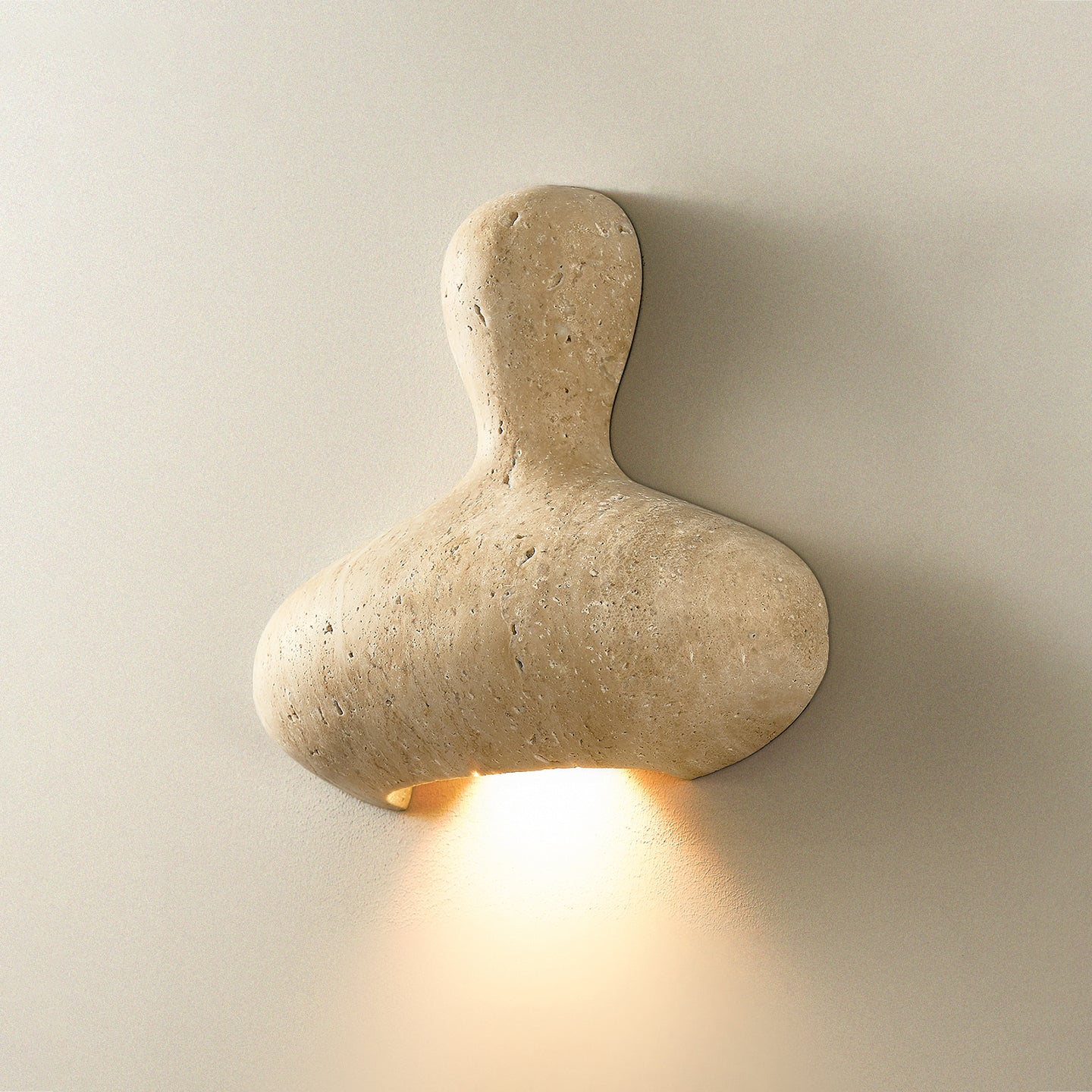 Mya Travertine Wall Lamp - Sculptural Natural Stone Sconce | Modern Organic Art Lighting