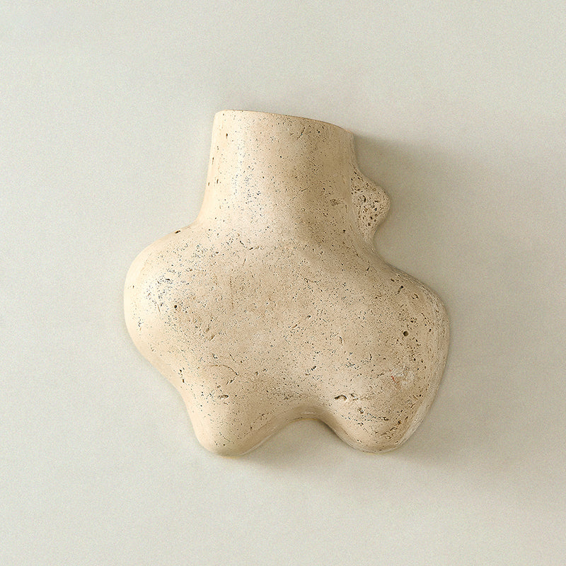 Mya Travertine Wall Lamp - Sculptural Natural Stone Sconce | Modern Organic Art Lighting